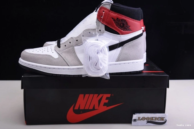 Cheap Husky Grey Light Jordan 1 Air OG Smoke High 555088-126 0710